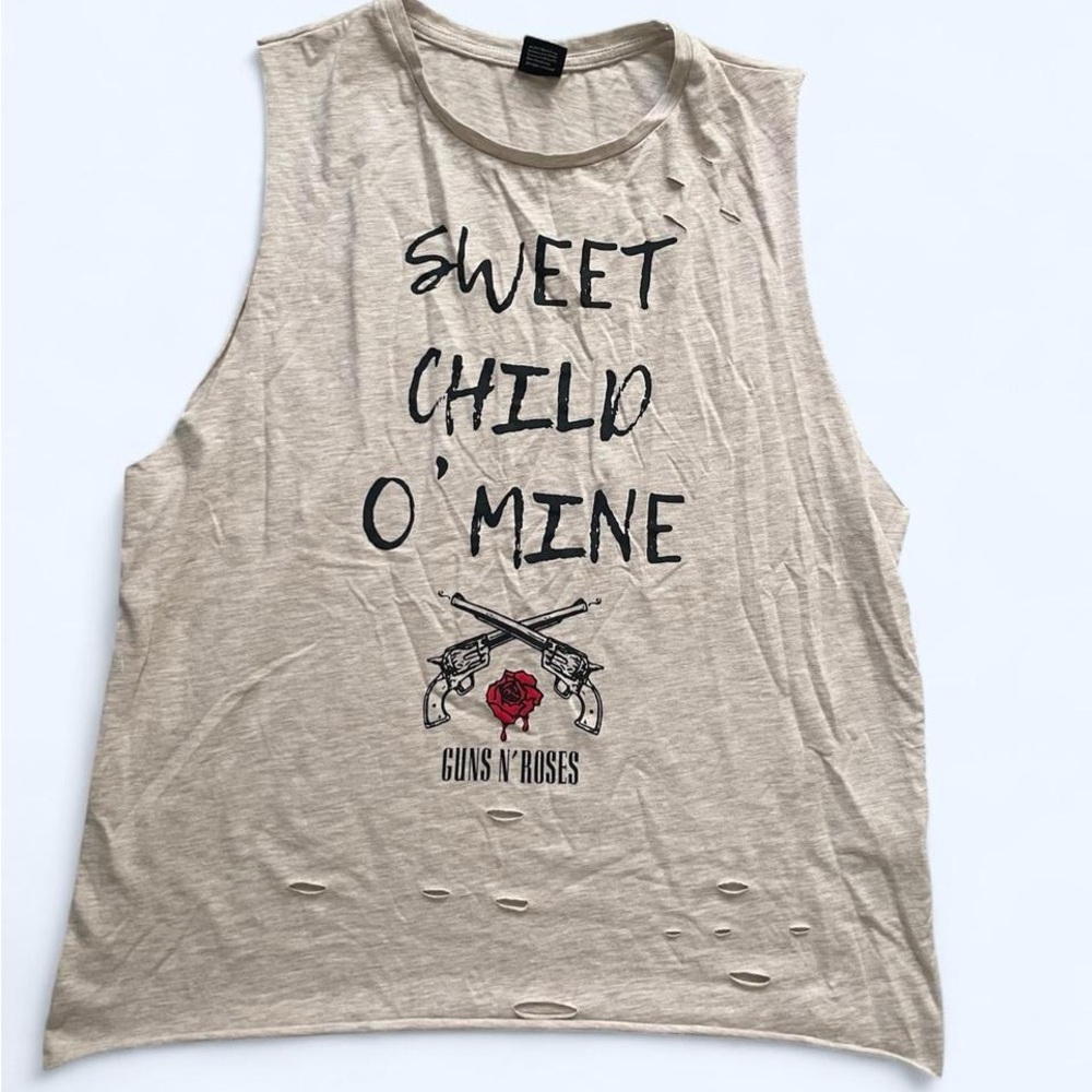 Guns N Roses beige relaxed fit tank top
with Sweet Child O' Mine logo size‎ 12